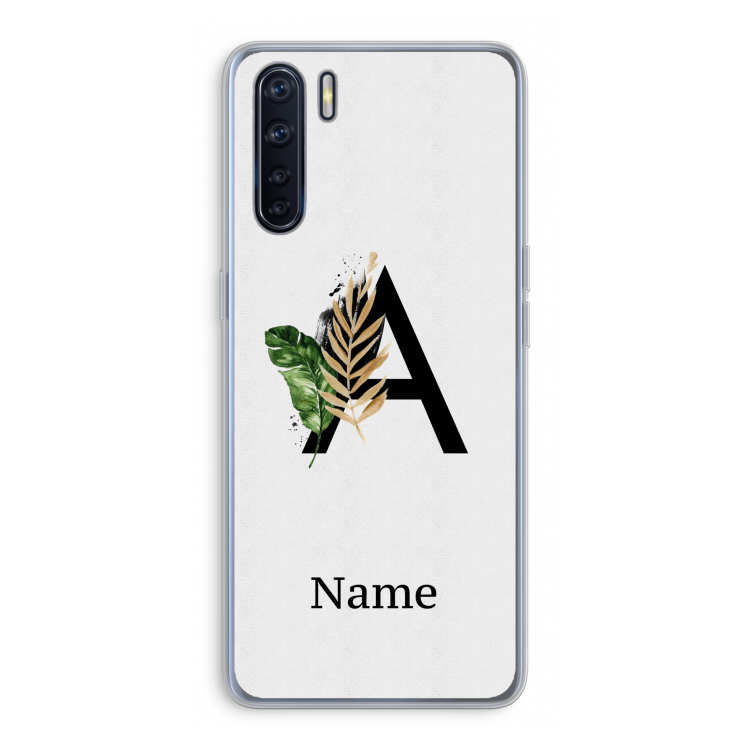 Charcoal Flora: Oppo A91 Transparant Hoesje