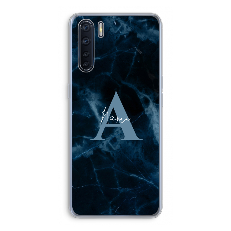 Midnight Marble: Oppo A91 Transparant Hoesje
