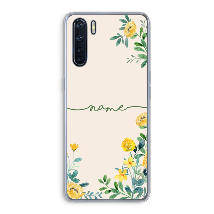 Gele bloemen: Oppo A91 Transparant Hoesje