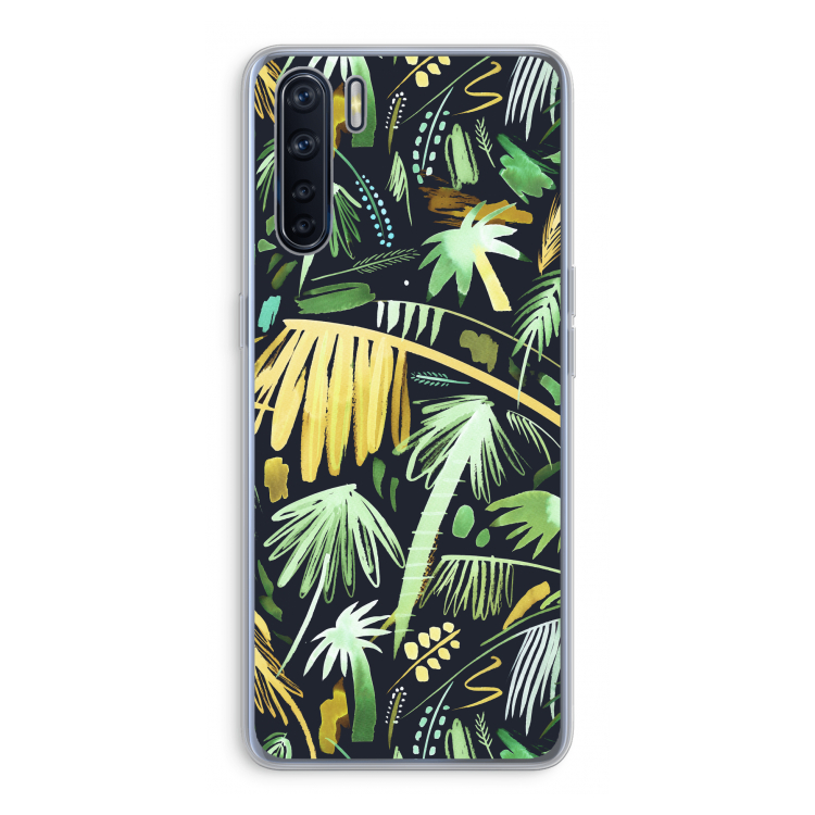 Tropical Palms Dark: Oppo A91 Transparant Hoesje