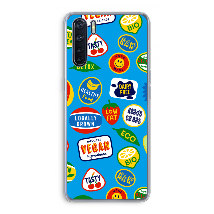Fruitsticker: Oppo A91 Transparant Hoesje