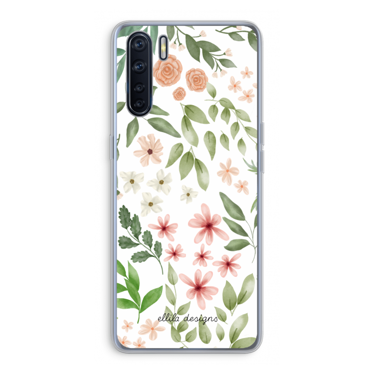 Botanical sweet flower heaven: Oppo A91 Transparant Hoesje