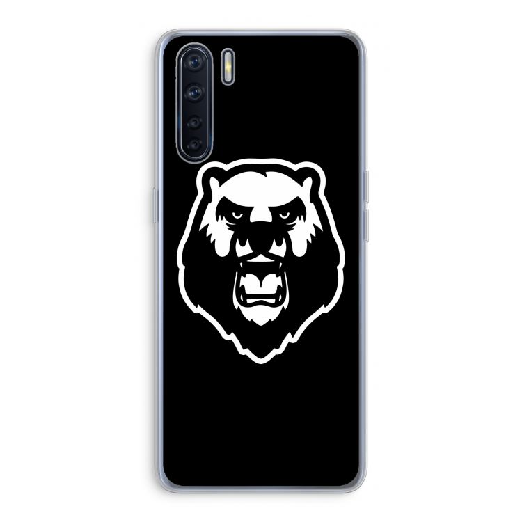Angry Bear (black): Oppo A91 Transparant Hoesje