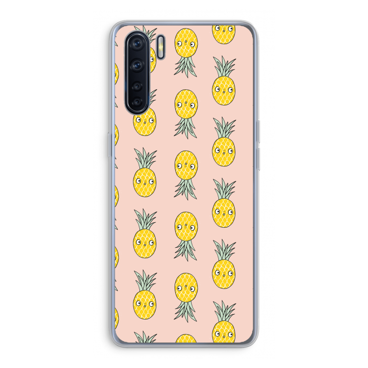 Ananas: Oppo A91 Transparant Hoesje