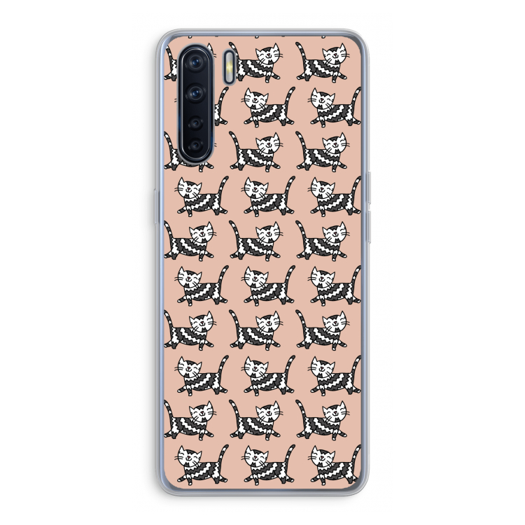 Zwarte poes: Oppo A91 Transparant Hoesje