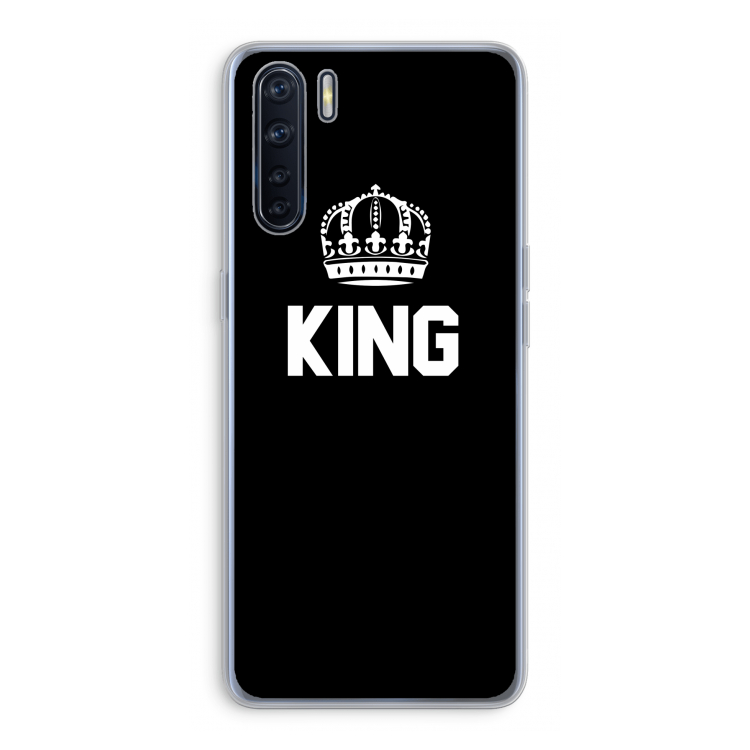 King zwart: Oppo A91 Transparant Hoesje