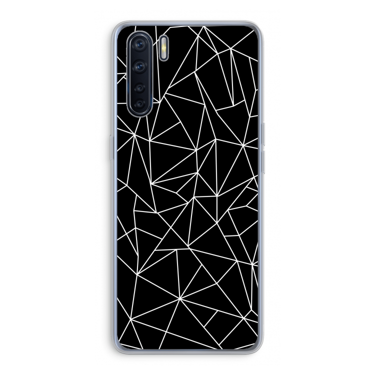Geometrische lijnen wit: Oppo A91 Transparant Hoesje