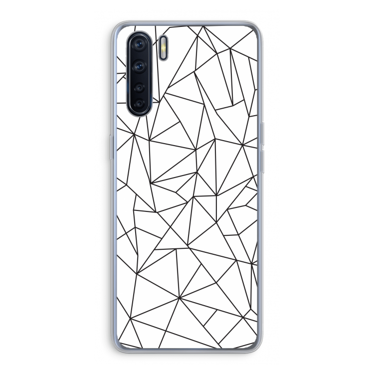 Geometrische lijnen zwart: Oppo A91 Transparant Hoesje
