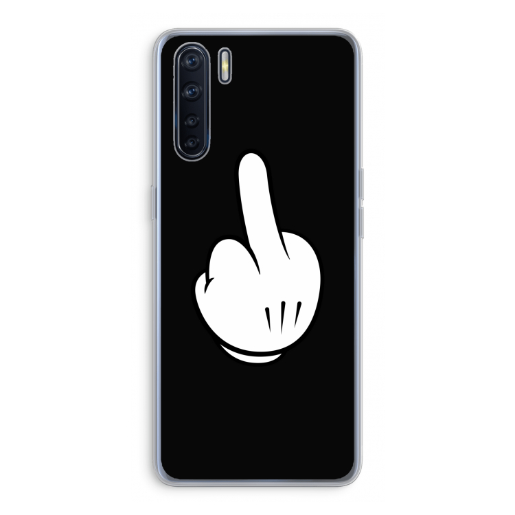 Middle finger black: Oppo A91 Transparant Hoesje