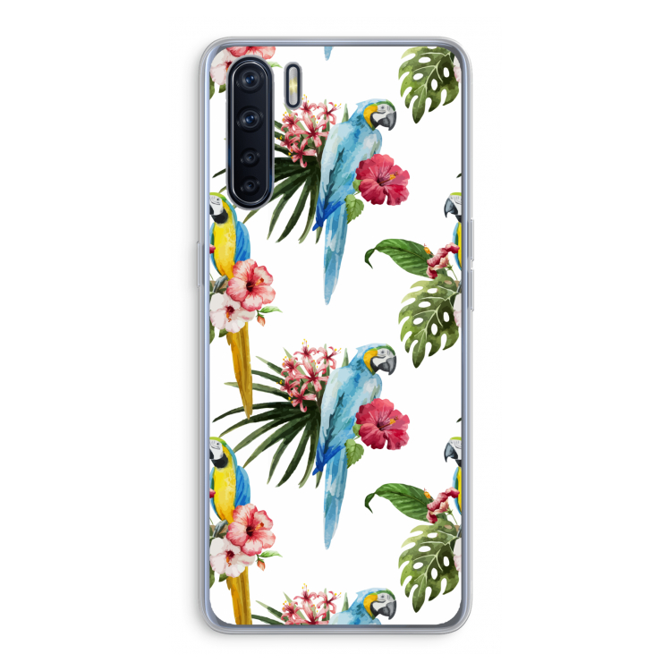 Kleurrijke papegaaien: Oppo A91 Transparant Hoesje