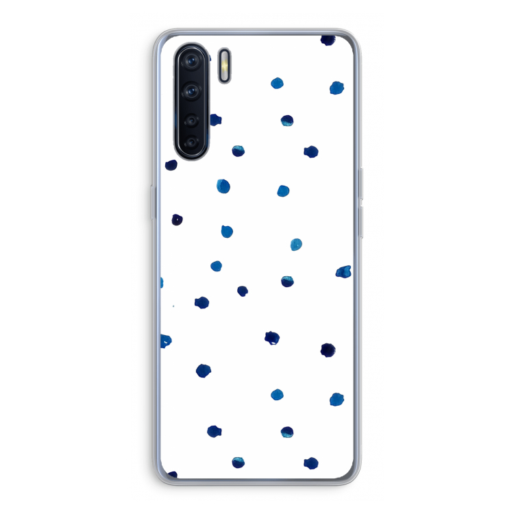 Blauwe stippen: Oppo A91 Transparant Hoesje