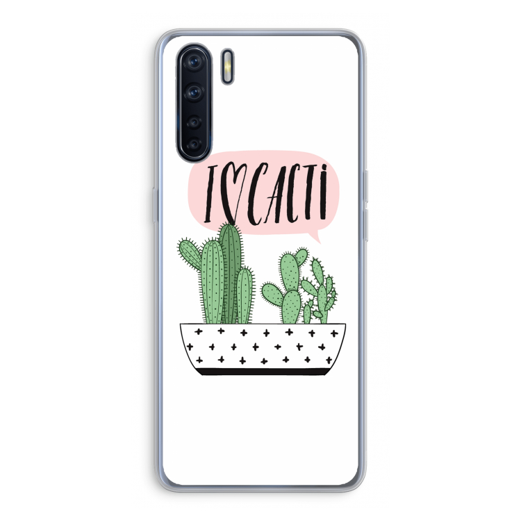 I love cacti: Oppo A91 Transparant Hoesje
