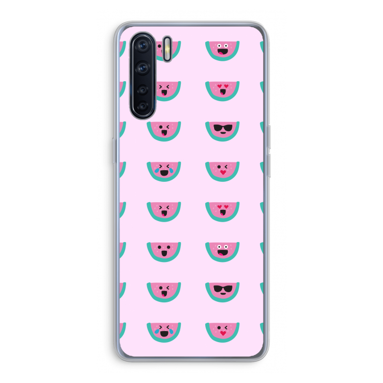 Smiley watermeloenprint: Oppo A91 Transparant Hoesje