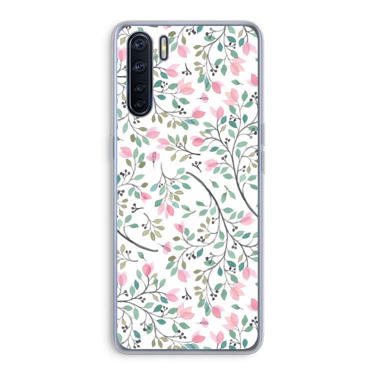 Sierlijke bloemen: Oppo A91 Transparant Hoesje
