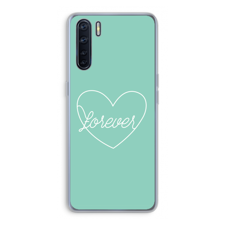 Forever heart pastel: Oppo A91 Transparant Hoesje