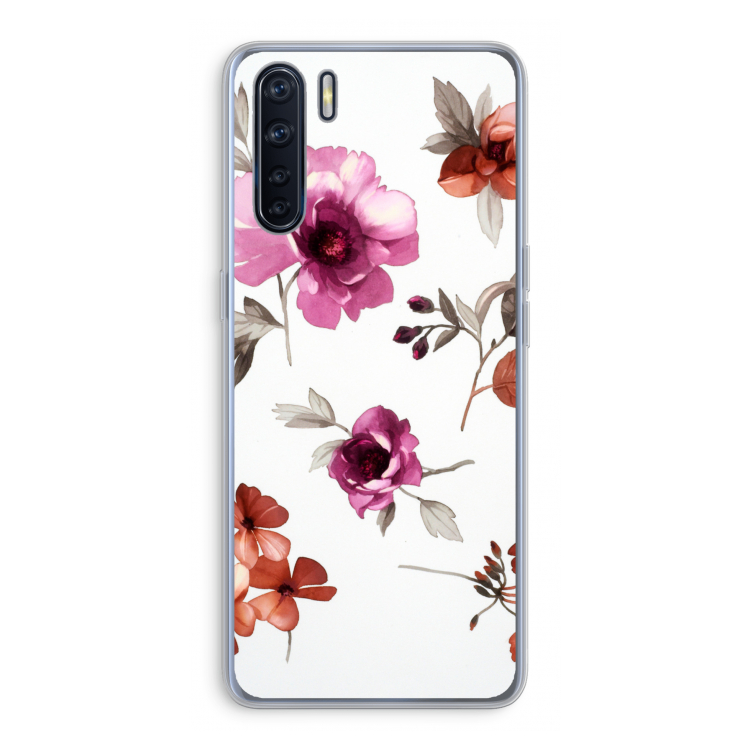 Geschilderde bloemen: Oppo A91 Transparant Hoesje