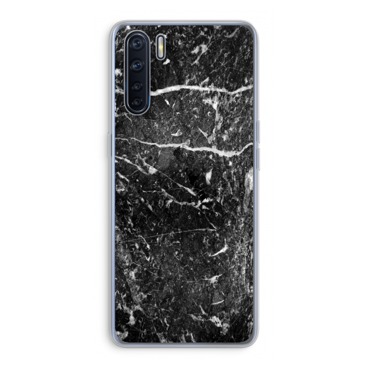 Zwart marmer: Oppo A91 Transparant Hoesje