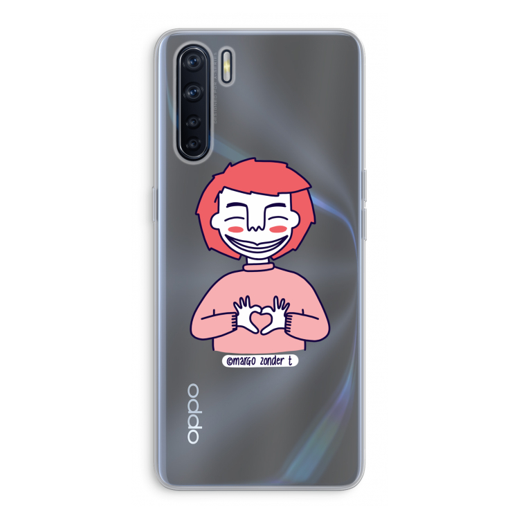 Hartje: Oppo A91 Transparant Hoesje