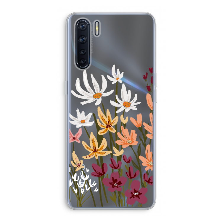 Painted wildflowers: Oppo A91 Transparant Hoesje