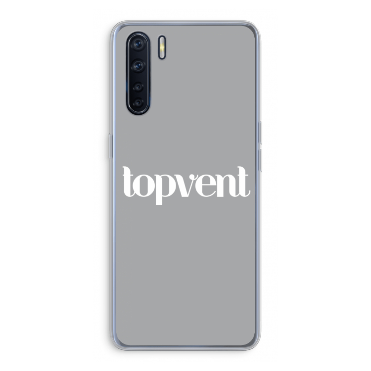 Topvent Grijs Wit: Oppo A91 Transparant Hoesje