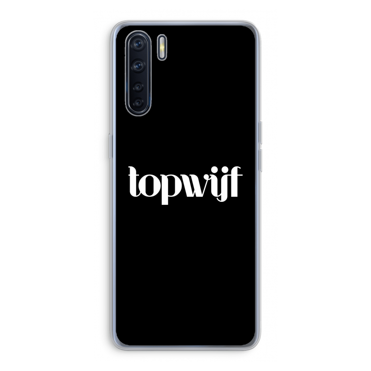 Topwijf Zwart: Oppo A91 Transparant Hoesje