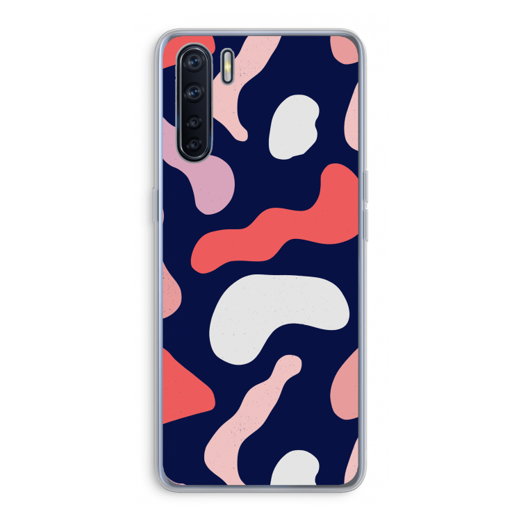 Memphis Shapes Pink: Oppo A91 Transparant Hoesje