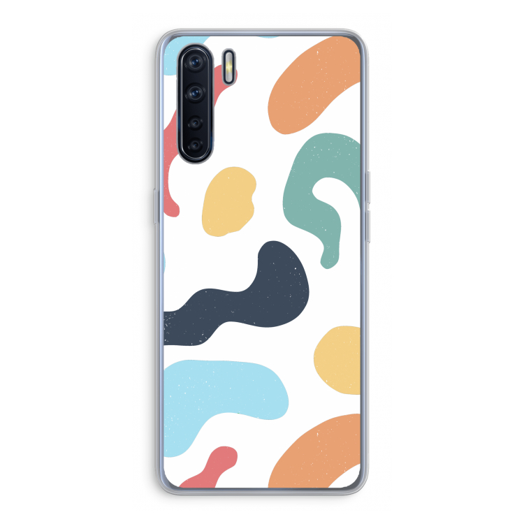 Memphis Shapes Blue: Oppo A91 Transparant Hoesje