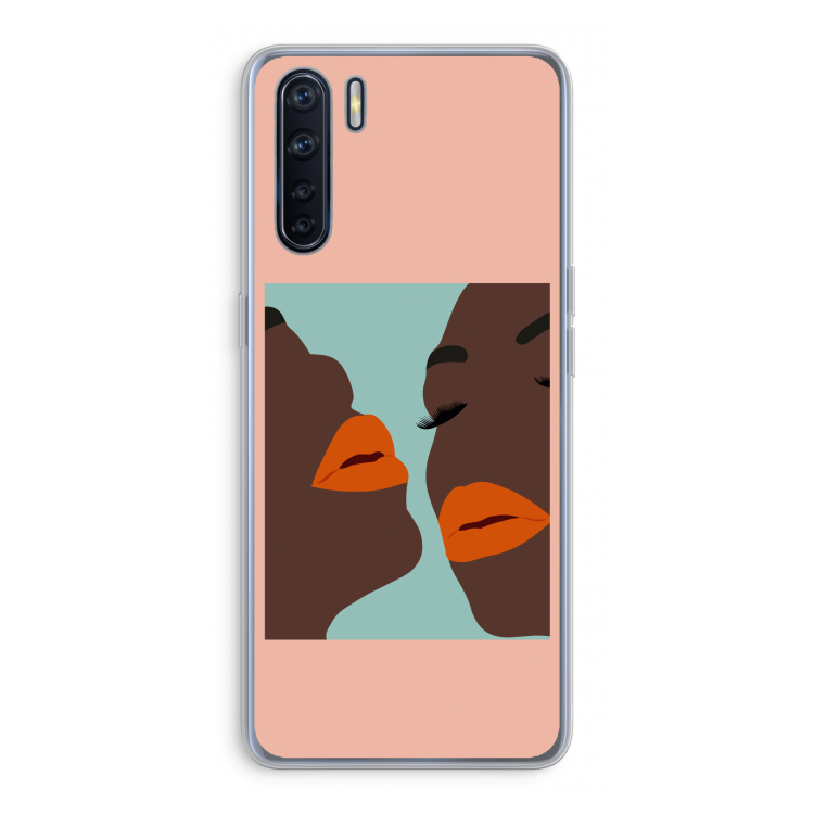 Orange lips: Oppo A91 Transparant Hoesje