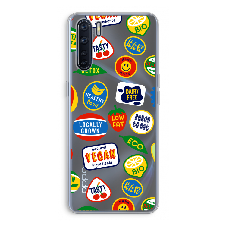 Fruitsticker: Oppo A91 Transparant Hoesje