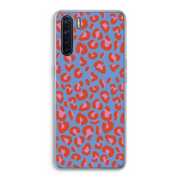 Leopard blue: Oppo A91 Transparant Hoesje