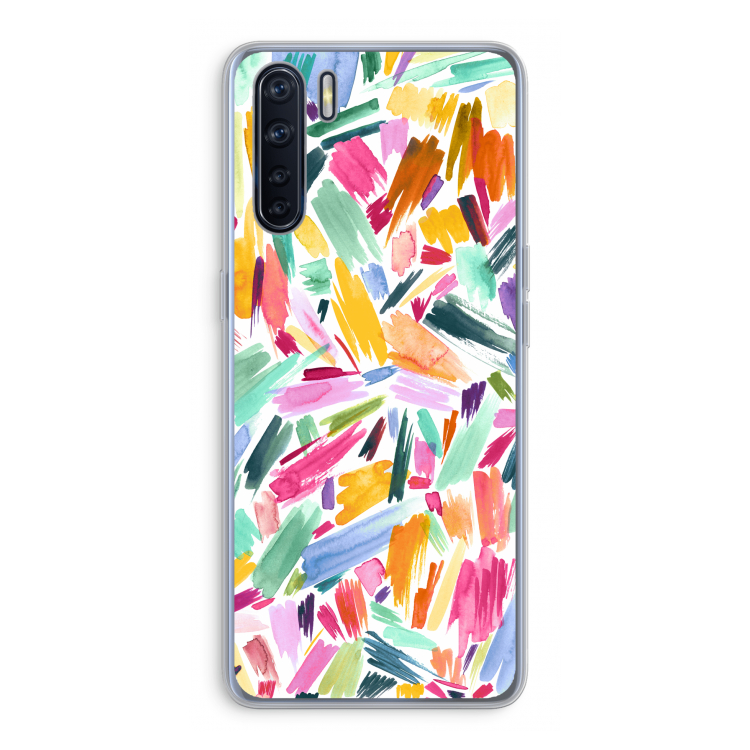 Watercolor Brushstrokes: Oppo A91 Transparant Hoesje