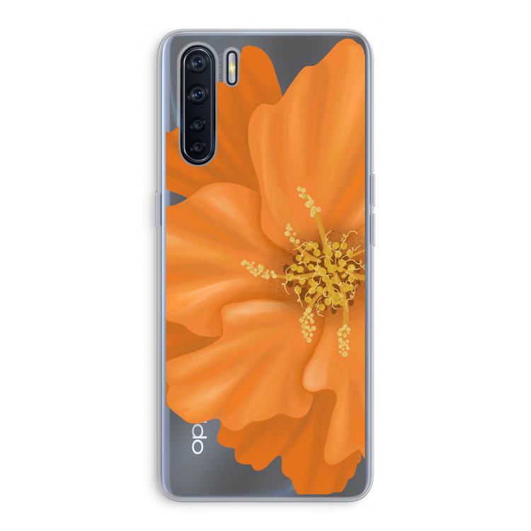 Orange Ellila flower: Oppo A91 Transparant Hoesje