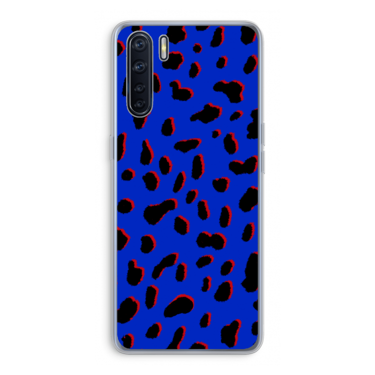 Blue Leopard: Oppo A91 Transparant Hoesje