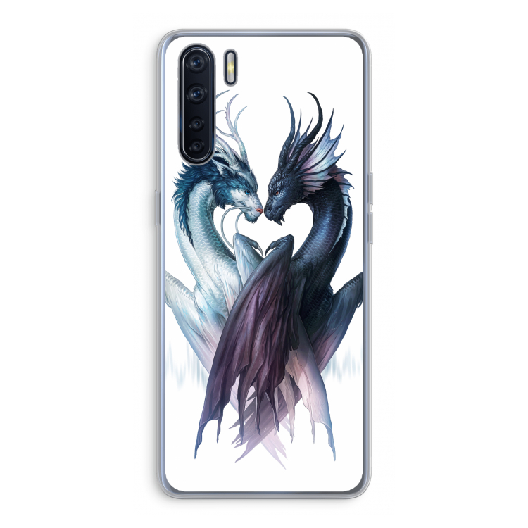 Yin Yang Dragons: Oppo A91 Transparant Hoesje