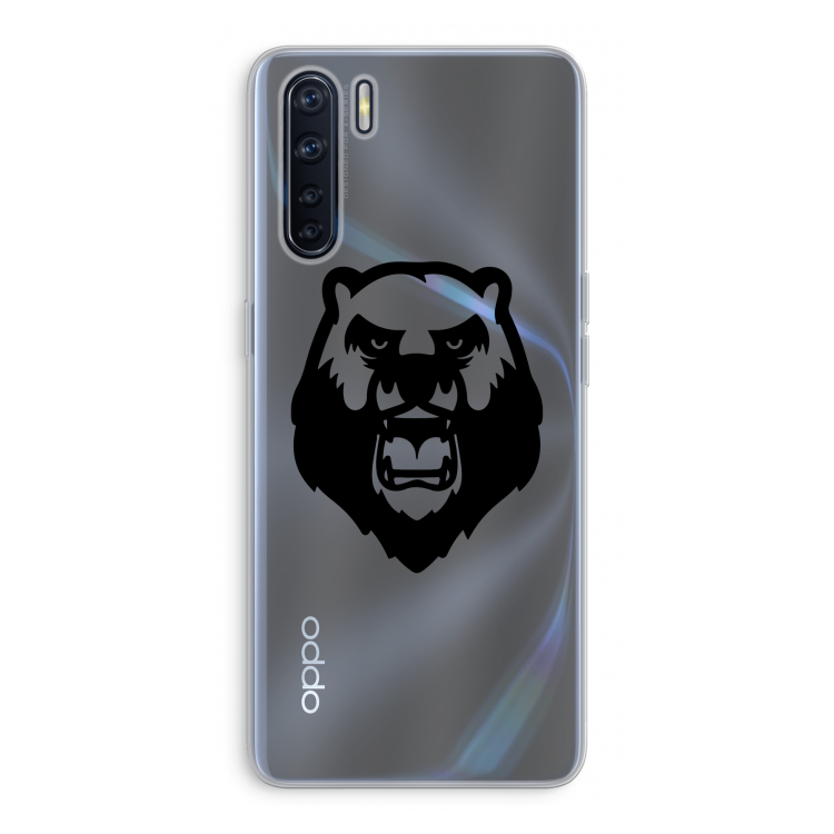 Angry Bear (black): Oppo A91 Transparant Hoesje