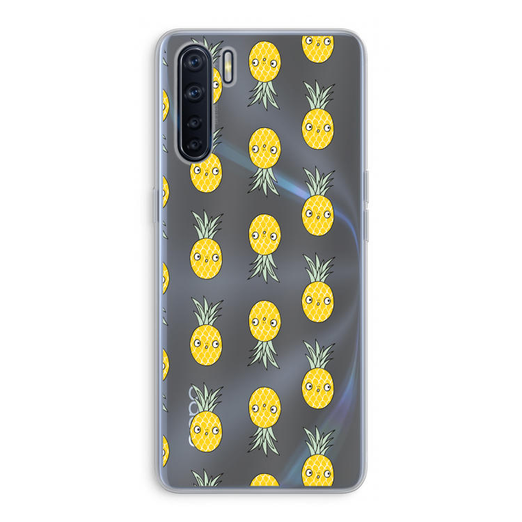 Ananas: Oppo A91 Transparant Hoesje