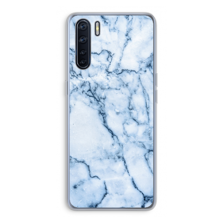 Blauw marmer: Oppo A91 Transparant Hoesje