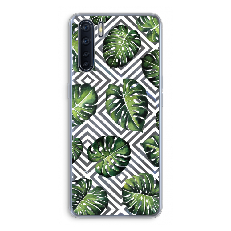 Geometrische jungle: Oppo A91 Transparant Hoesje