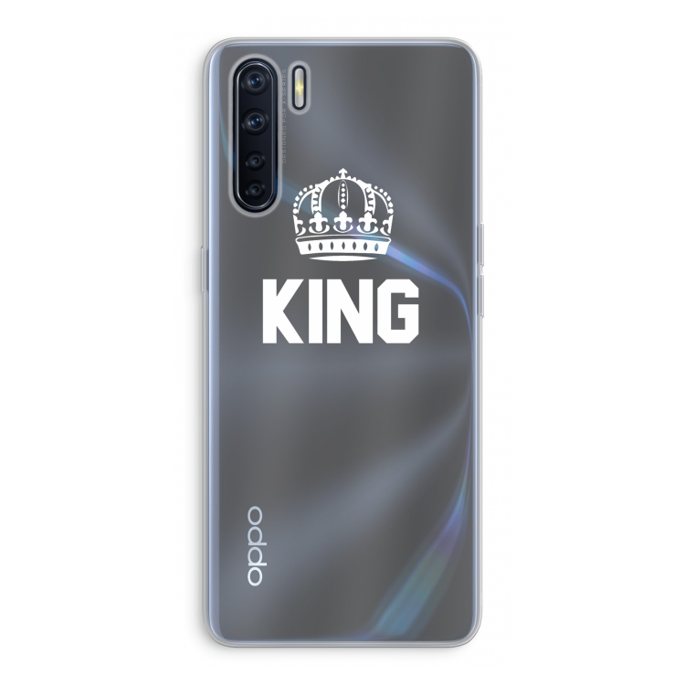King zwart: Oppo A91 Transparant Hoesje