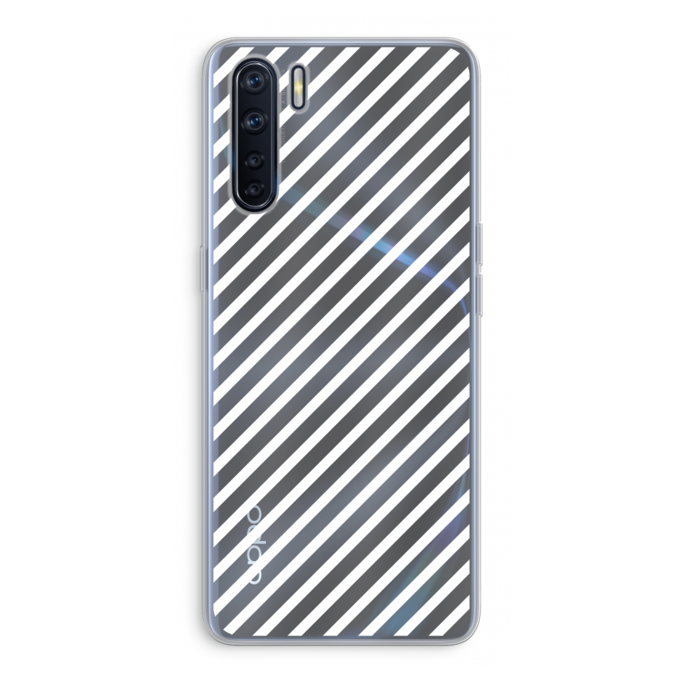 Strepen zwart-wit: Oppo A91 Transparant Hoesje