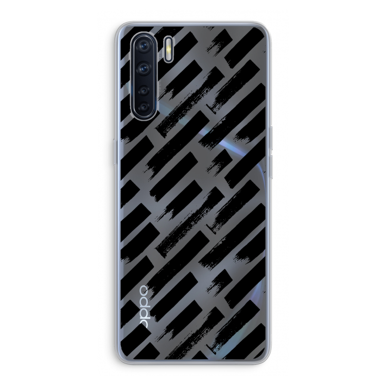 Zwarte vegen: Oppo A91 Transparant Hoesje