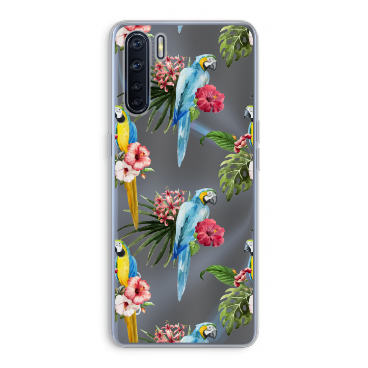 Kleurrijke papegaaien: Oppo A91 Transparant Hoesje