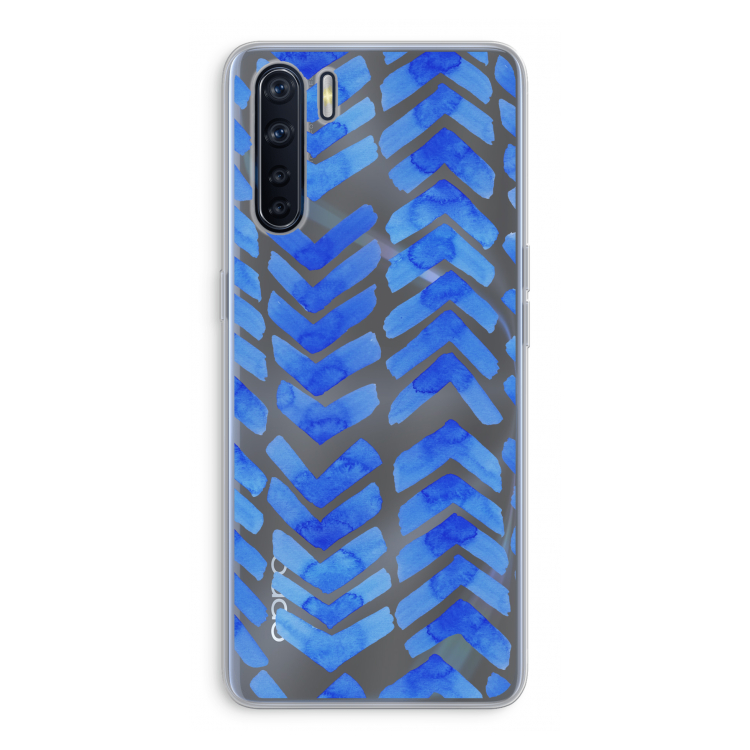 Blauwe pijlen: Oppo A91 Transparant Hoesje