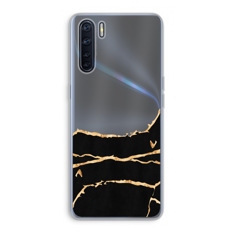 Gouden marmer: Oppo A91 Transparant Hoesje