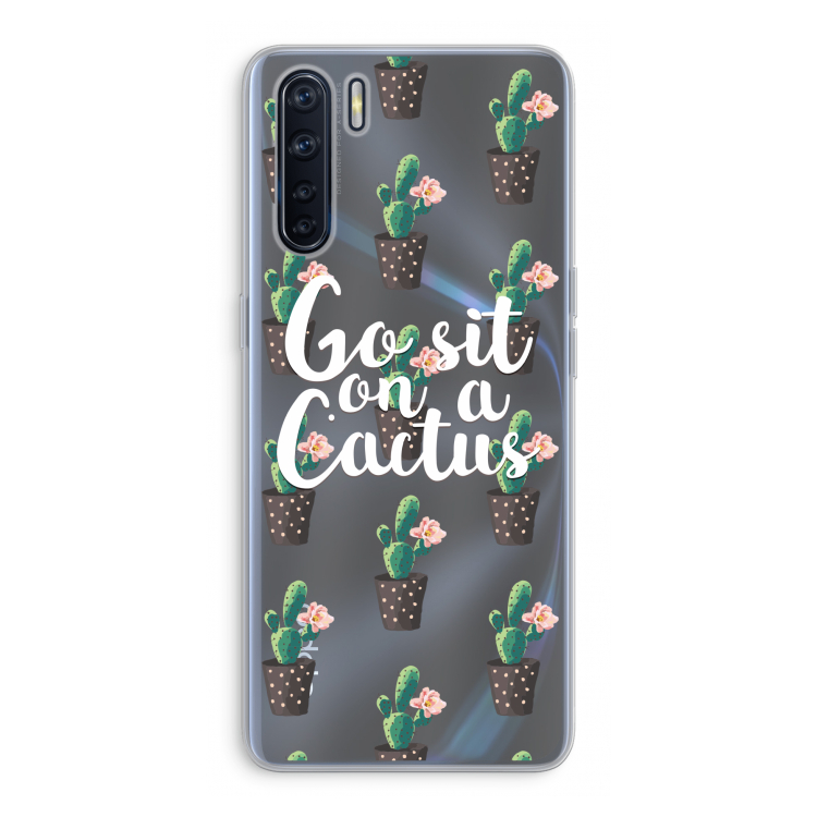 Cactus quote: Oppo A91 Transparant Hoesje