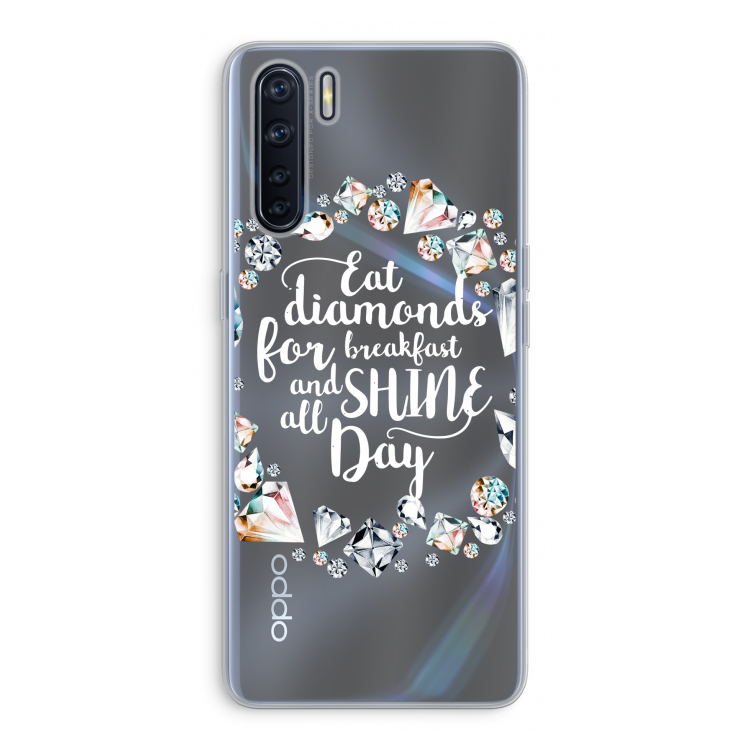 Diamonds: Oppo A91 Transparant Hoesje