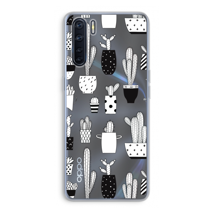 Cactusmotief: Oppo A91 Transparant Hoesje