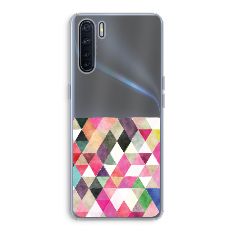 Gekleurde driehoekjes: Oppo A91 Transparant Hoesje