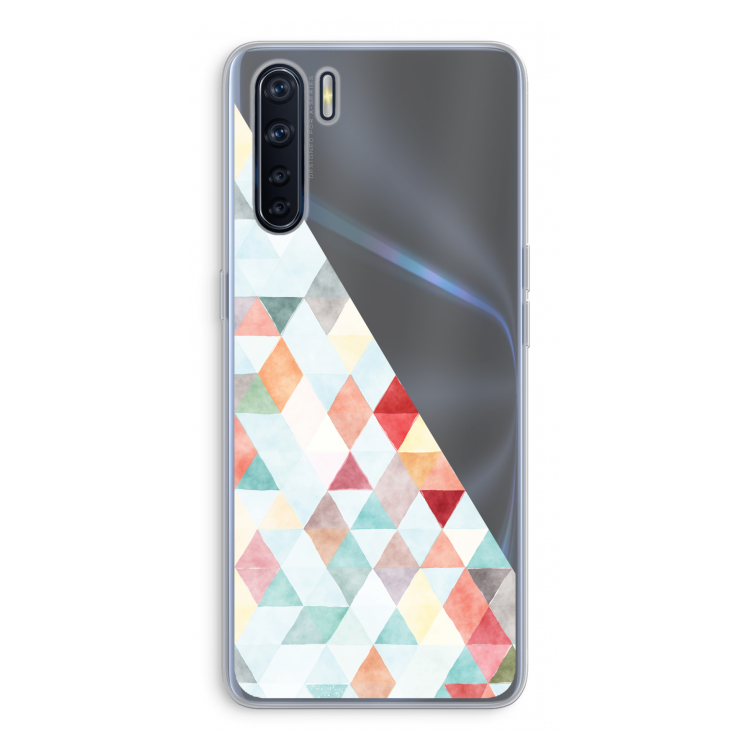 Gekleurde driehoekjes pastel: Oppo A91 Transparant Hoesje