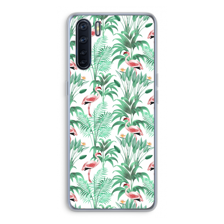 Flamingo bladeren: Oppo A91 Transparant Hoesje